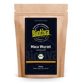Maca Bio 500g Pulver - Ohne Zusätze - Premium Bio-Qualität - Abgepackt und zertifiziert in Deutschland - Vegan - Biotiva