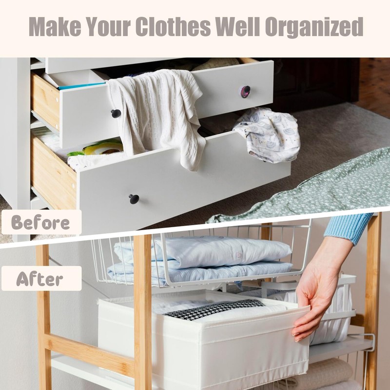 Mooisco 12 Packs Foldable Drawer Organizer Clothes, Closet Storage for