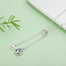 PAHALA 925 Sterling Silver Family Tree with Crystals Pendant Necklace