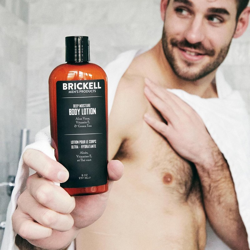 Brickell Mens Products Deep Moisture Body Lotion, 8 Ounce