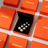 WARIDAR 12mm Tahitian Platinum Grey Faux Pearl Stud Earrings with