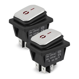 2pcs 30A Power Switch 125V/250V AC Boat Rocker Switch – ON/Off Second Gear 4Pins Toggle Switch with Waterproof Design, Fits All Machine Sizes