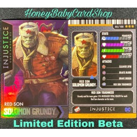 Injustice Arcade Limited Edition Beta Card 85 Red Son Solomon Grndy Holofoil OOP