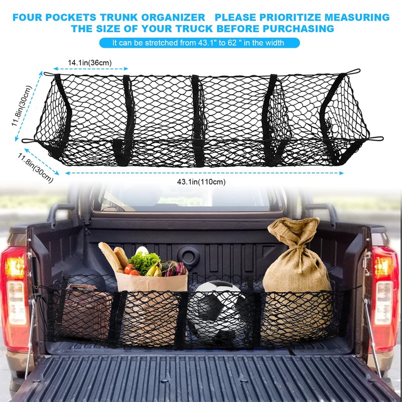 Cargo Net for Pickup Truck Bed 59 ×11.8 inch Adjustable