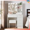 Yamissi 6 Drawers Vanity Desk Set with Sliding LED Light