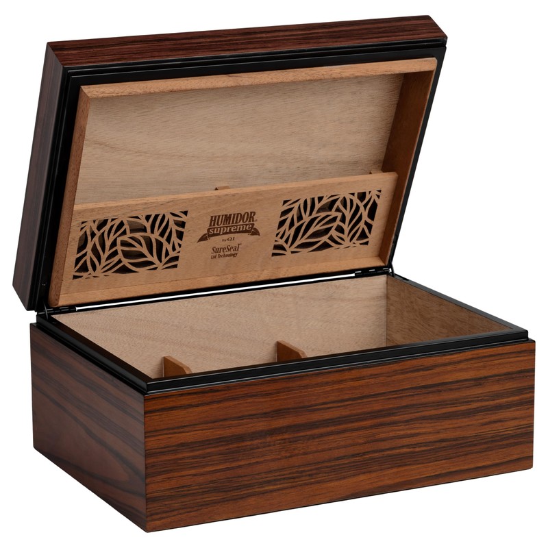 Humidor Supreme Dane, Medium Desktop Humidor, 56-100 Cigar Capacity, Rosewood