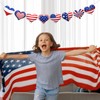Whaline Patriotic Heart Felt Banner 3D American Flag Heart Pre-Strung