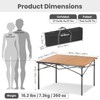 Large 46.4" Camping Table for 2-6 People - 220lbs Capacity