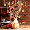 24PCS Fall Maple Leaf Ornaments Hanging Ornament Plastic Autumn Cutouts