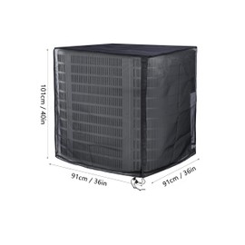 MEKOTRIN Air Conditioner Cover for Outside Units, Central AC Cover with Full Mesh Breathable, Detachable Oxford Top Cover, All Season Protector for Outdoor Against Leaves, Weeds