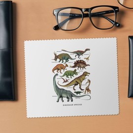 2 x 'Dinosaur Species' Microfibre Lens/Glasses Cleaning Cloths (LC00020615)