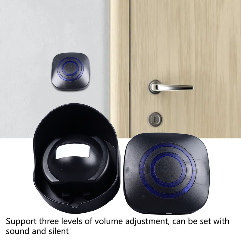 Motion Sensor Doorbell Black 38 Ringtones Wireless Door Entry Welcome