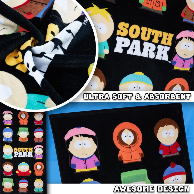South Park Beach Towel for Adults Teens Soft Absorbent Bath