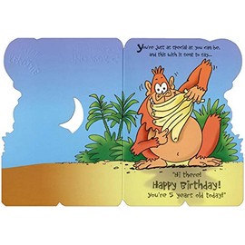 Designer Greetings Gorilla with Banana Split Die Cut Age 5 / 5th Birthday Card for Boy