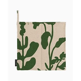 MARIMEKKO Pieni Elokuun Varjot Pot Holder with Hanging Loop – Refine Your Kitchen Décor with Our White & Green Pot Holders — Perfect Pot Holders for Kitchen & Oven (8.5 in x 8.5 in)