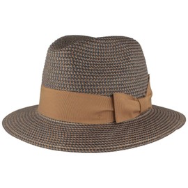 Straw Hat Bogart Hat Summer Hat Sun Hat Made of 100% Paper Crushable Hat Especially Light Flexible Skin-friendly Comfortable, Blue/brown - camel set