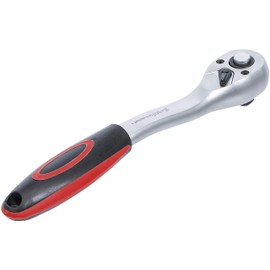 Kraftmann 518 Square Finely Toothed Reversible Ratchet, Black/Red/Silver, 3/8-Inch