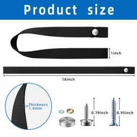 codree 4 PCS Pontoon Boat Ladder Strap-18 Inch UV Resistant Boat Ladder Strap with Snap and Screw Stud-Pontoon Boat Accessories for Secure Your Folding Boat Ladder