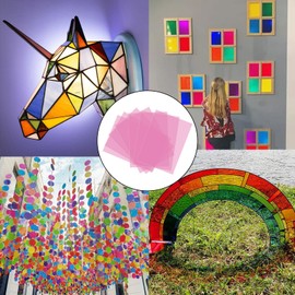 SWTYExt Pack of 7 Heat Resistant Film for Lamps Pink Lamp Film 29.7 x 21 cm Colour Films Gel Colour Filter A4 Transparent Colour Correction for Photo Lamp Headlight Graphic Studio Strobe Flash LED