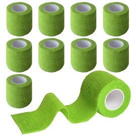 Gondiane 9 Pack 2" x 5 Yards Self Adhesive Bandage Wrap Self Stick Wrap for Ankle, Wrist, Finger, Sports, Breathable Cohesive Vet Tape for Pets (Grass Green)