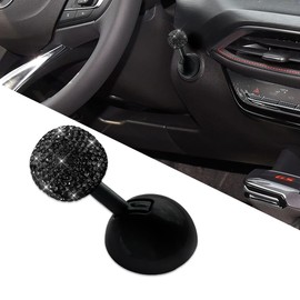 PACLVIO Car Push to Start Button Rocker, Engine Start Stop Button Cover, Decorative One-Button Start Rhinestone Ball-bar Rocker Joystick, Car Accessories Start Button Lever for Most Vehicles (Black)