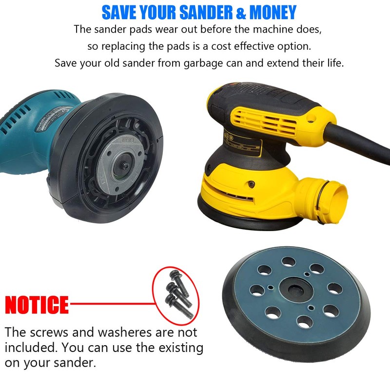 5 inch 8 Hole Hook and Loop Replacement Sander Pad