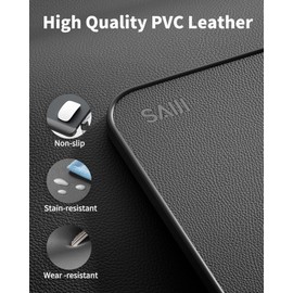 SAIJI Laptop Bed Tray Table for Eating Breakfast , Computer Lap Desk with Anti-Slip PVC Leather,Adjustable Stand for Sofa Couch, (Large,Black)