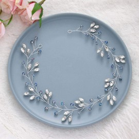 Easedaily Bride Wedding Hair Vine Silver Crystal Headband Headpieces Rhinestone Bridal Hair Accessories Long Bridesmaids Hair Piece for Women and Girls