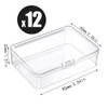 suaywo Pack of 12 Transparent Small Storage Boxes Plastic Mini