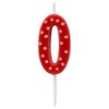 Papyrus Birthday Candle Number 0, Red Polka Dots (1-Count)