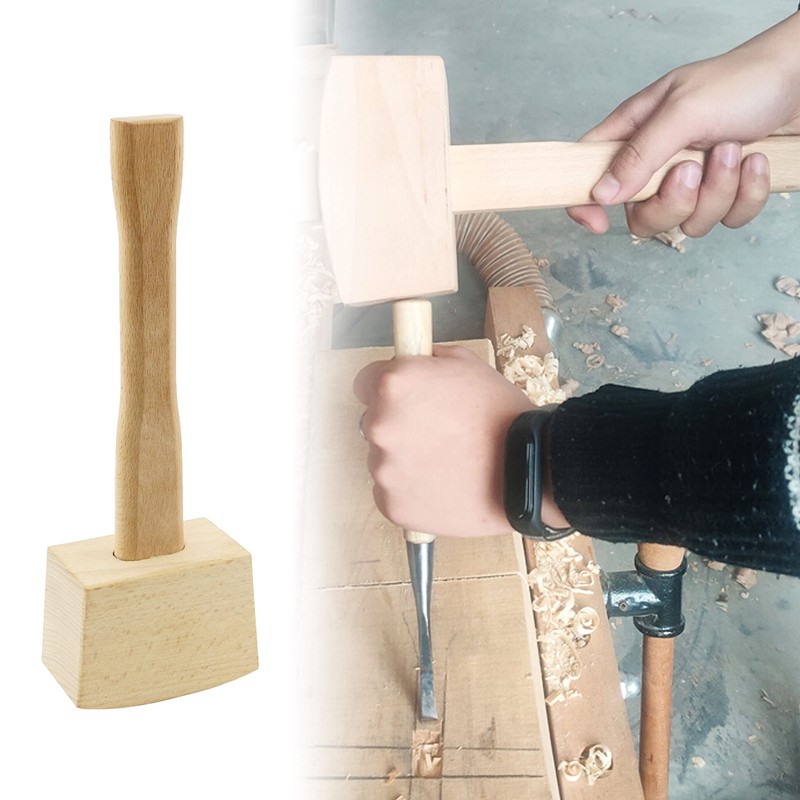 DGHAOP Wooden Mallet Solid Beech Carpenter Wood Hammer Handle Smooth
