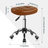BFTOU 6-Square Lattice PU Swivel Stool with Wheel for Work