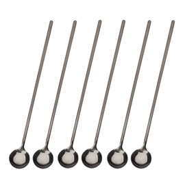 Sweejar Cucharas de té helado de mango largo de 9.5 pulgadas, cuchara de helado, cuchara de café, cucharas de acero inoxidable 18/8 para mezclar cócteles, té, paquete de 6 unidades, color negro