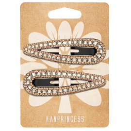 KANPRINCESS 2PCS Rhinestone Hair Clips,Snap Hair Accessories,Decorative Hair Clips,Rhinestone Barrettes For Women Girls(SET15)