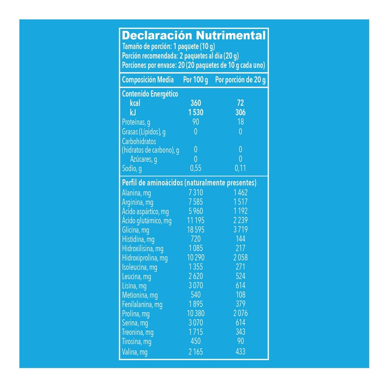 Péptidos de Colágeno Vital Proteins Bovino Sin Sabor 10g