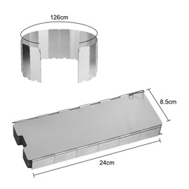 Adiwo Windscreens for Camping, Pack of 16 Wind Protection for Gas Cookers, Foldable Aluminium Wind Protection, Camping Gas Stove Wind Protection Cookware Equipment Camping Stove Windscreen