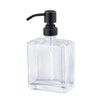 JINCROP 13.5Oz Glass Soap Dispenser, Clear Hand Soap Dispenser for
