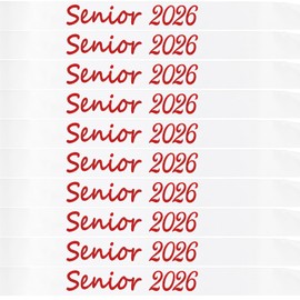 Ashaqshnglee Senior Sash 2026, 10 Pack White Senior 2026 Satin Sashes with Red Glitter Letters Graduation Sash Finally Graduated Senior Cheer Sash Party Supplies