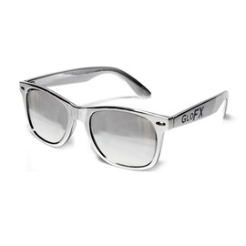 GloFX Chrome Diffraction Glasses – Silver Mirror - Rave Rainbow EDM Diffraction Chrome Silver