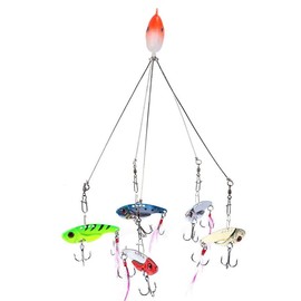 Alabama Umbrella Rigs with 5 Arms Fishing Lure Bait with Snap Swivels Junior Ultralight Multi-Lures Rig(1 #)