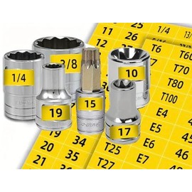 Generic 180 Bright Yellow Durable Chrome Socket Labels Stickers Easy to Read