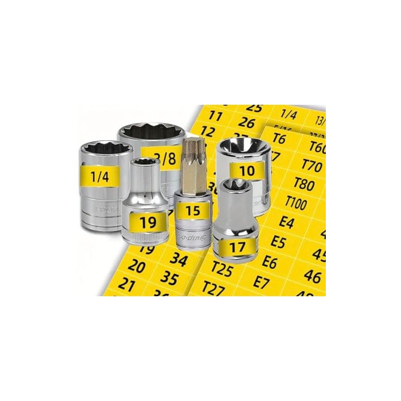 Generic 180 Bright Yellow Durable Chrome Socket Labels Stickers Easy