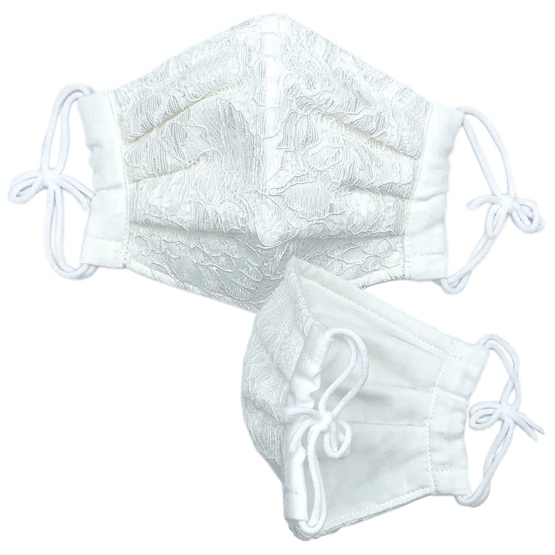 Cluster Decoration, White, Large, Glossy, Lace Cloth Mask, Choose According