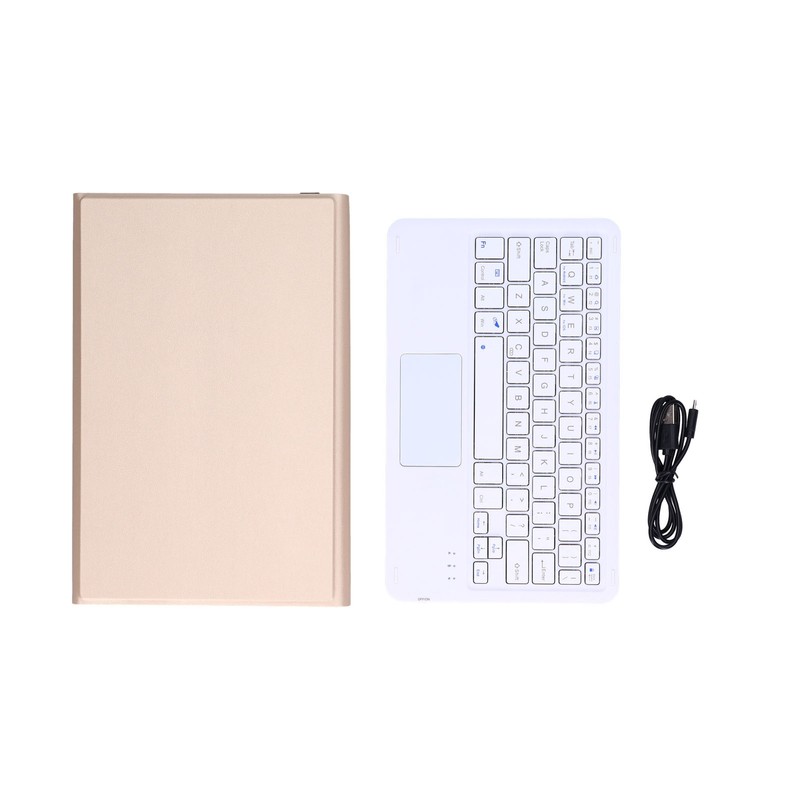 Wireless Keyboard Detachable Durable Computer Accessories with Artificial Leather CoverGold