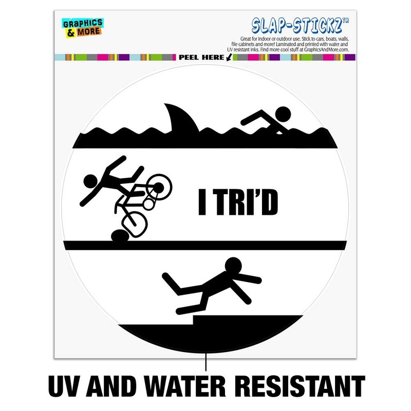 I Tri'd Triathlon Triathlete Swim Bike Run Tried Funny Automotive