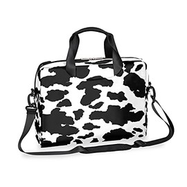 Cow Print Laptop Shoulder Bag, Animal Skin Laptop Case Computer Bag, 15.6 inch Laptop Sleeves Briefcase, Laptop Shoulder Messenger Bag with Handle Strap for Women Men Work Business Travel