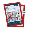 Europel Cornice Informativa Magnetica Autoadesiva A4 Rossa, Set da 2,
