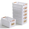 Odowalker Plastic Storage Basket Bins White Organizing Basket 6 Pcs