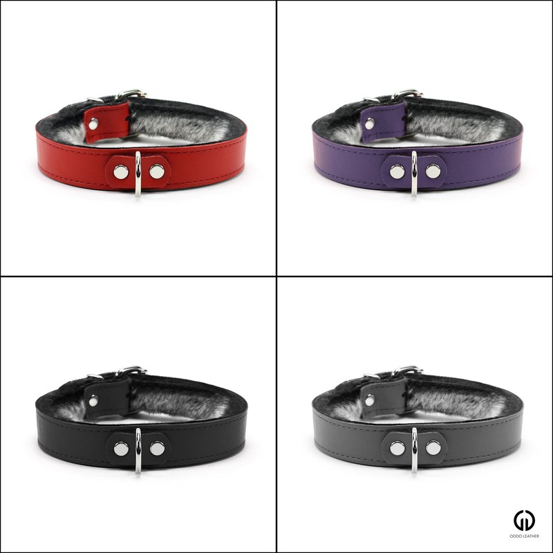 VP Leather Kaytlyn Handmade Collar Full Grain Leather (Purple, Large)