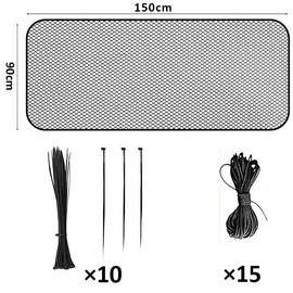 Xinghonyac Childproof Stair Railing Net,1 Set Baby Safety Balcony Guard for Indoor Outdoor for Kids/Pet/Toy Both Indoors and Outdoors Safety Protection (Black)